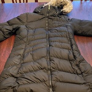 Marmot Women's Black Puffer Jacket with Faux Fur Hood